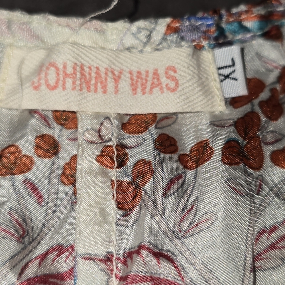 Johnny Was 100% Silk Oversized Bohemian-Style Blouse Women's Sz XL - Picture 5 of 9